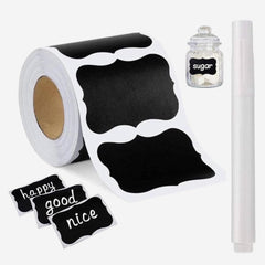 ملصقات برطمانات قابلة للمسح مع قلم Chalkboard Labels