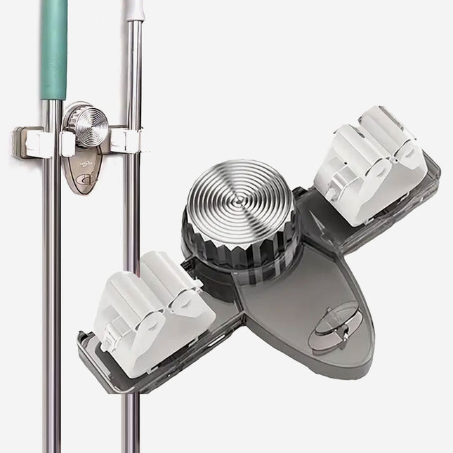حامل الممسحة و القشاطة مع علاقة بدون حفر الحائط Mop holder with hanger  حامل الممسحة و القشاطة