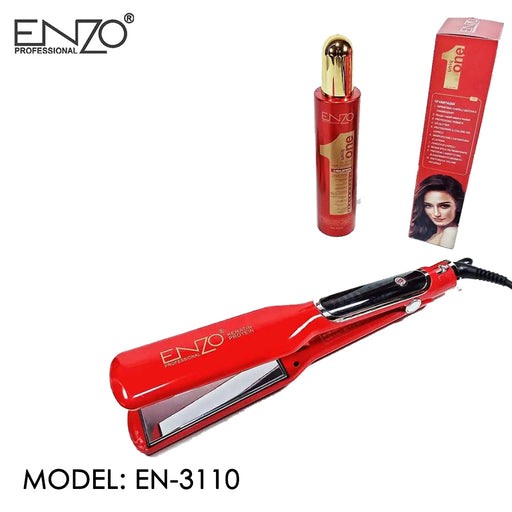 مملس الشعر الحراري مع علبة زيت الكيراتين من إنزو ENZO MODEL: EN-3110  أدوات منزلية