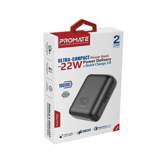 PROMATE Acme-PD20 Ultra-Compact Power Bank with 20W Power Delivery & Quick Charge 3.0  Compact Power Bank