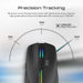 PROMATE Kitt 2.4GHz Wireless Ergonomic Optical Mouse with LED Rainbow Lights  Mouse