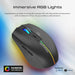 PROMATE Kitt 2.4GHz Wireless Ergonomic Optical Mouse with LED Rainbow Lights  Mouse