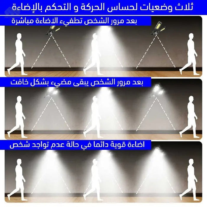 كشاف برأسين مع مستشعر يعمل على الطاقة الشمسية -  إضاءة