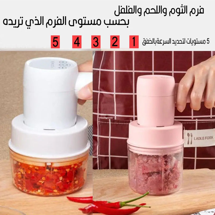 خفاقة كريمة وبيض ومفرمة ثوم شحن 2 في 1 WIRLESS MULTI-FUNCTION COOKING MACHINE -  