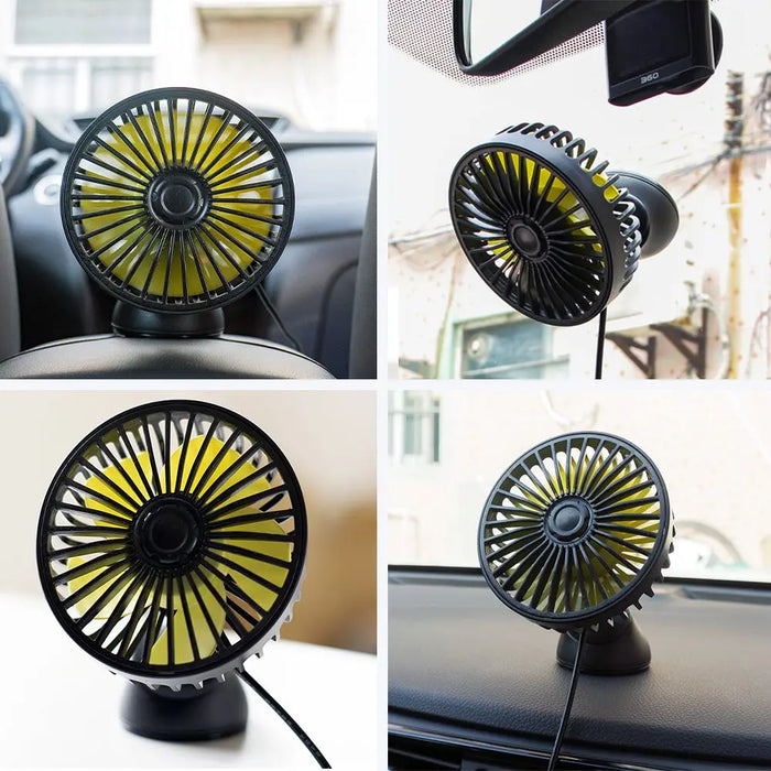 مروحة للسيارة تعمل بسلك Vehicle Fan Rotatable & Suction Cup Installation USB -  