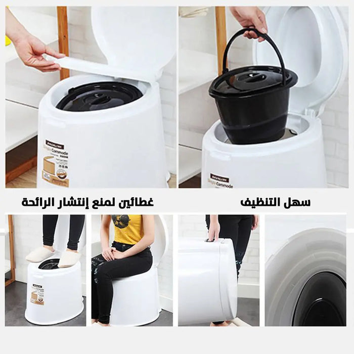 مقعد مرحاض لكبار السن متعدد الإستخدام Portable Toilet Seat For Elderly And Camping -  