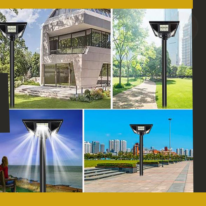 كشاف ليد للحدائق رباعي يعمل بالطاقة الشمسية مع ريموت Solar garden light with remote control  إضاءة