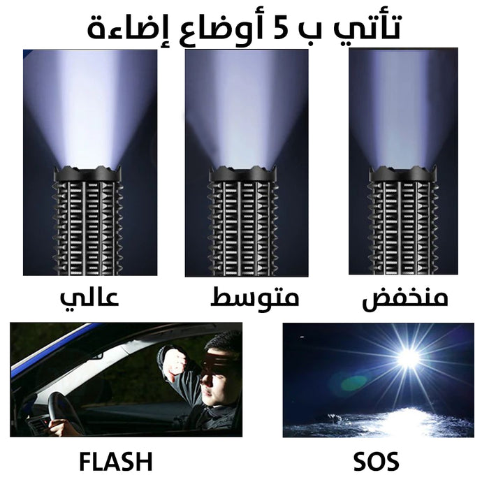 كشاف على شكل قنوة cree aluminium alloy multi purpose flashlight  مستلزمات إضاءة