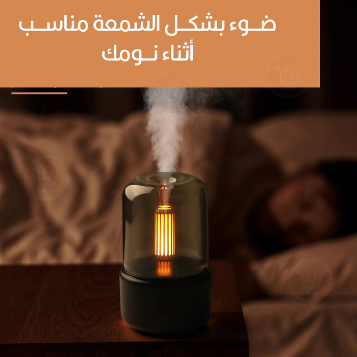 ملطف جو بمعطر زيتي مع إضاءة على شكل شمعة ultrasonic atomization  أدوات منزلية