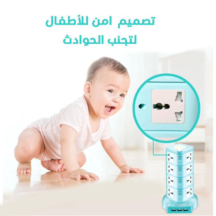 وصلة كهربائية ب 16 مقبس و3 مخارج usb وضوء صغير RELIFE RL-415A SMART SOCKET  الكترونيات