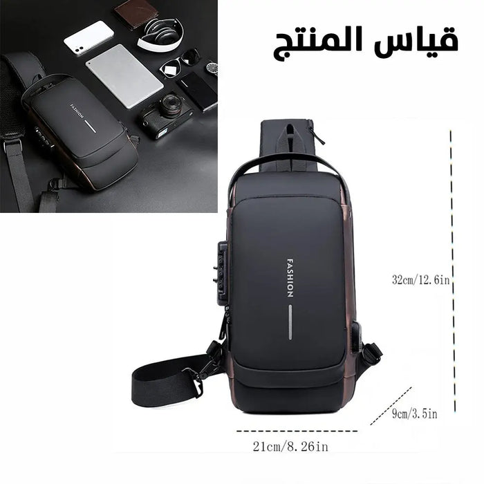 شنتة كتف ضد السرقة وواجهة شاحن Anti-Theft Shoulder Bag USB Charging, Water Proof -  