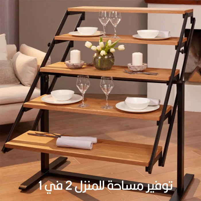 طاولة تتحول إلى أرفف 5 طبقات Table converts into 5 tiers shelves  أدوات منزلية