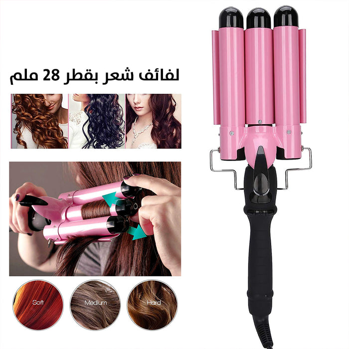 جهاز الفير الثلاثي من إنزو EN-1967 three 3 Barrel ENZO Deep Hair Waver  أدوات منزلية