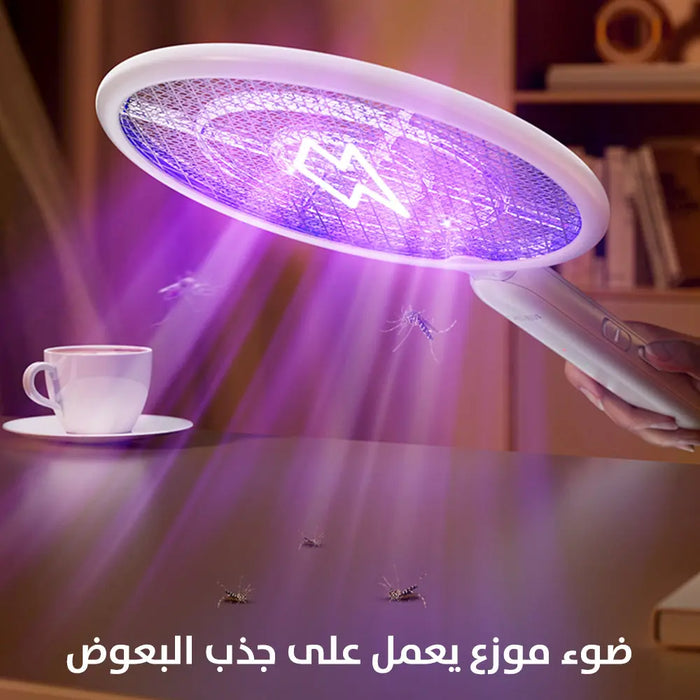 مضرب قاتل للناموس شحن وبقاعدتين حائط وطاوله Electric Mosquito Swatter -  