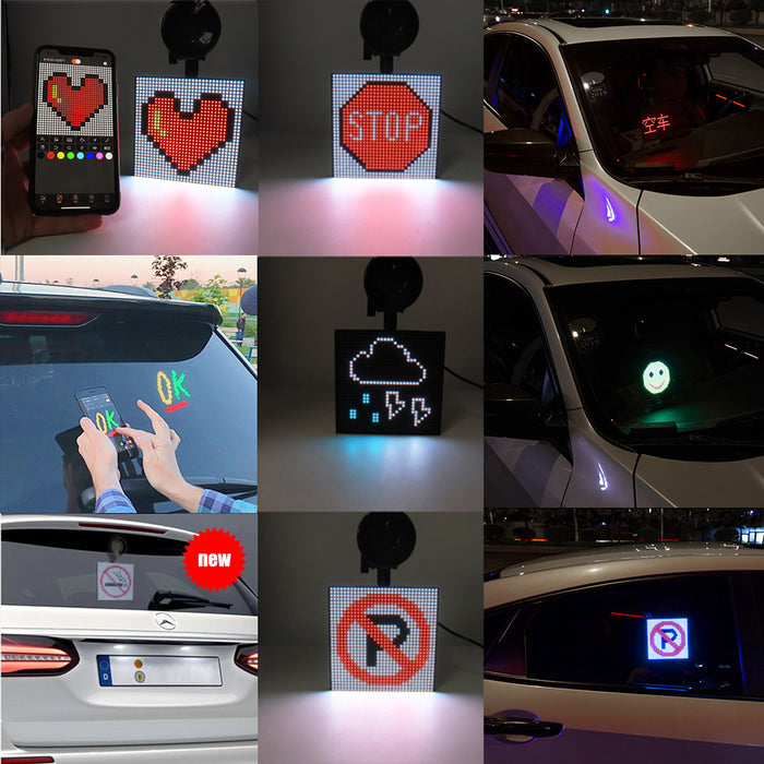 شاشة ليد لزجاج السيارة اشكال car window led diplay  مستلزمات واكسسوارات السيارة