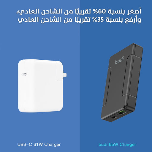 شاحن فائق السرعة من budi 65W  عطور