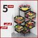 رفوف مربعة معدنية متعددة الطبقات لإستخدامات عديدة قابلة للدوران layers Kitchen Rotating Trolley  أدوات منزلية