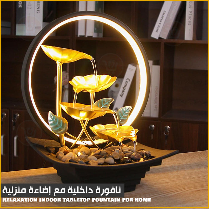 نافورة داخلية مع إضاءة منزلية Relaxation Indoor Tabletop Fountain For home  أدوات منزلية