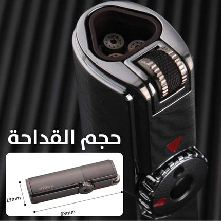 ولاعة غاز (قداحه) معدنية بثلاث شعلات قوية Triple Jet Torch Lighter  مستلزمات رجالية