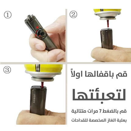 ولاعة غاز (قداحه) معدنية بثلاث شعلات قوية Triple Jet Torch Lighter  مستلزمات رجالية