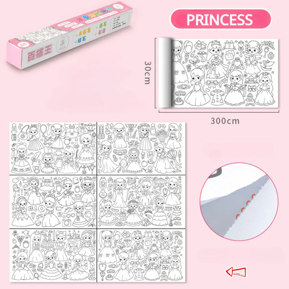 رول تلوين للأطفال طول 3 متر Graffiti Scroll For Children 3M  مستلزمات أطفال