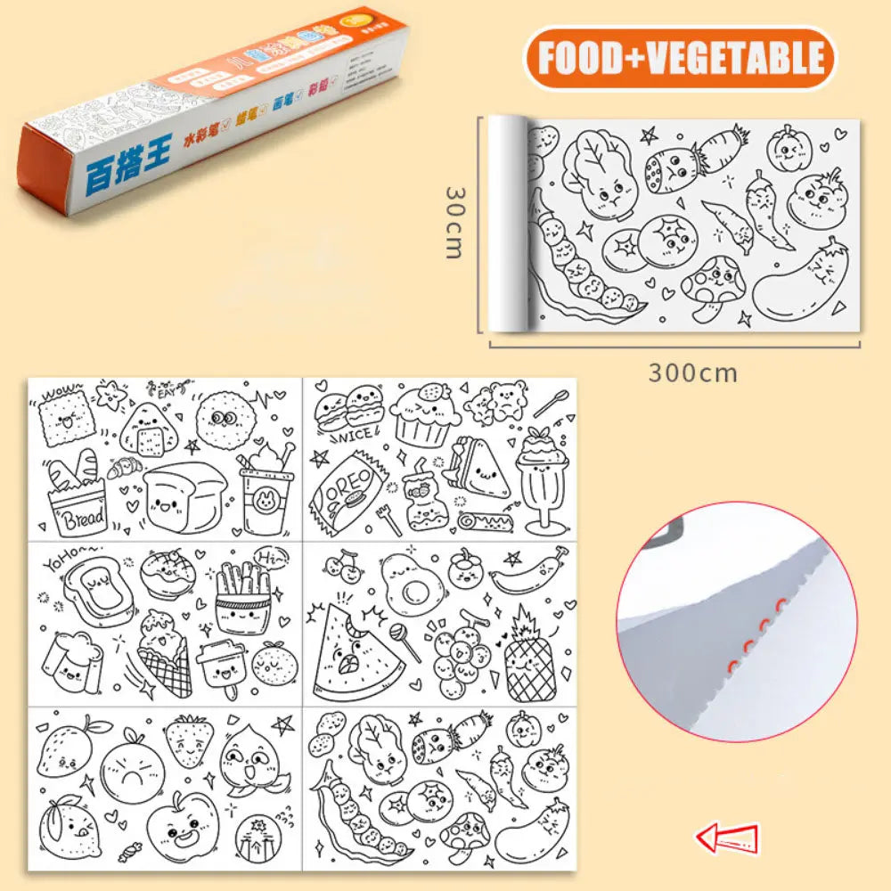 رول تلوين للأطفال طول 3 متر Graffiti Scroll For Children 3M  مستلزمات أطفال