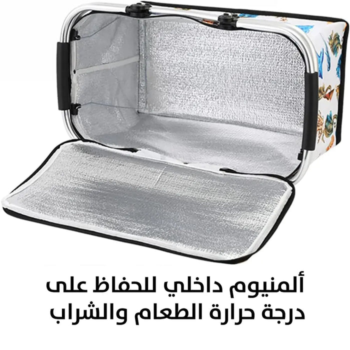 سلة رحلات لحفظ الطعام والشراب Lunch Bag Double Handle Foldable For Picnic -  