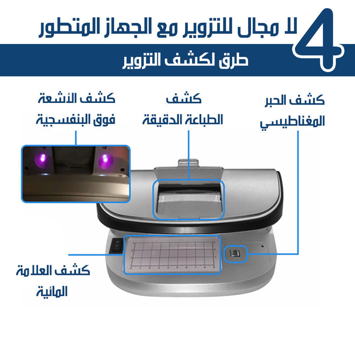 جهاز كشف تزوير النقود والاوراق الرسمية بعدسة مكبرة  الكترونيات