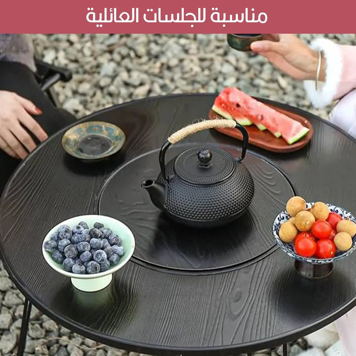 طاوله خشبية بمنقل شواء Wooden Barbecue Table -  حديقة ورحلات