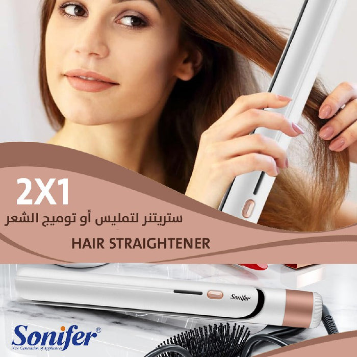 ستريتنر لتمليس او تمويج الشعر 1*2 sonifer sf-9577  مستلزمات نسائية