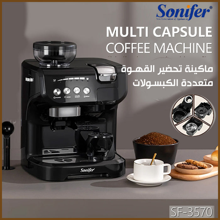 ماكينة تحضير القهوة متعددة الكبسولات sonifer multi capsule coffe machine sf-3570  أدوات المطبخ