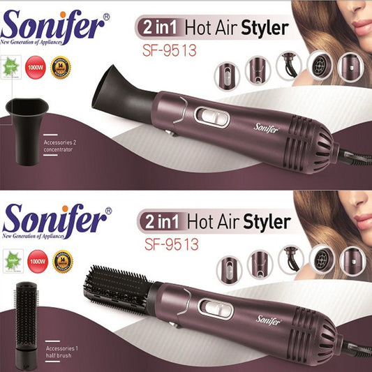 فرشاة تجفيف وتصفيف الشعر الحرارية sonifer hair straightening bush 2 in1 sf 951  مستلزمات نسائية