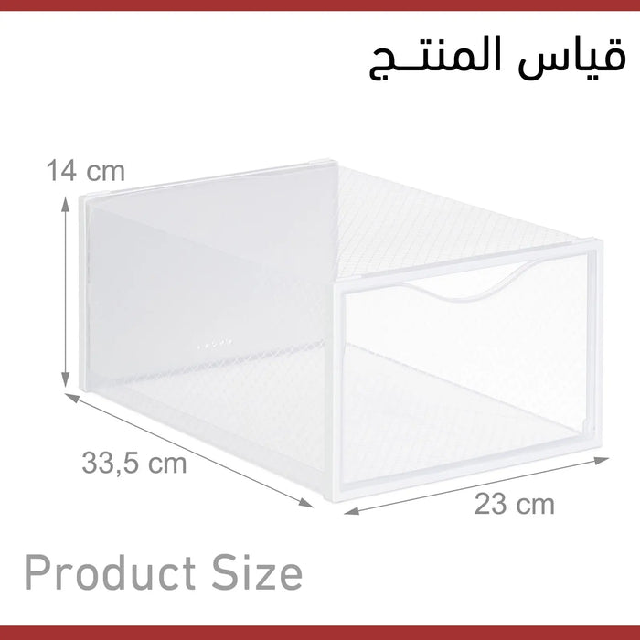 صندوق بلاستيكي لحفظ الحذاء stackable shoes box -  