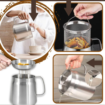 وعاء القلي و السلق الياباني الاقتصادي مع فلتر للزيت Frying And Boiling Pot  وعاء القلي و السلق