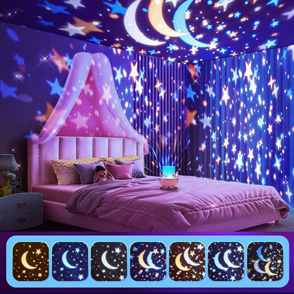 بروحكتر برسومات جدارية مضيئة ملونة للاولاد و البنات Rotating Cabin Projector Lamp