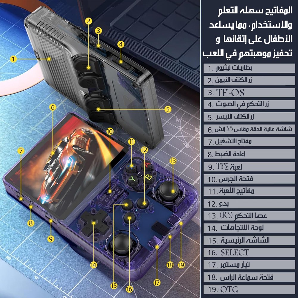 جهاز ألعاب محمول بشاشة 3.5 إنش Portable Game Console With 3.5-Inch Screen R36S