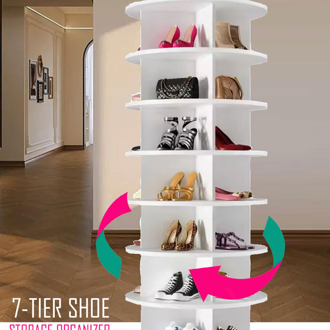 منظم أحذية قابل للدوران سبع طوابق7-TIER SHOE STORAGE ORGANIZER