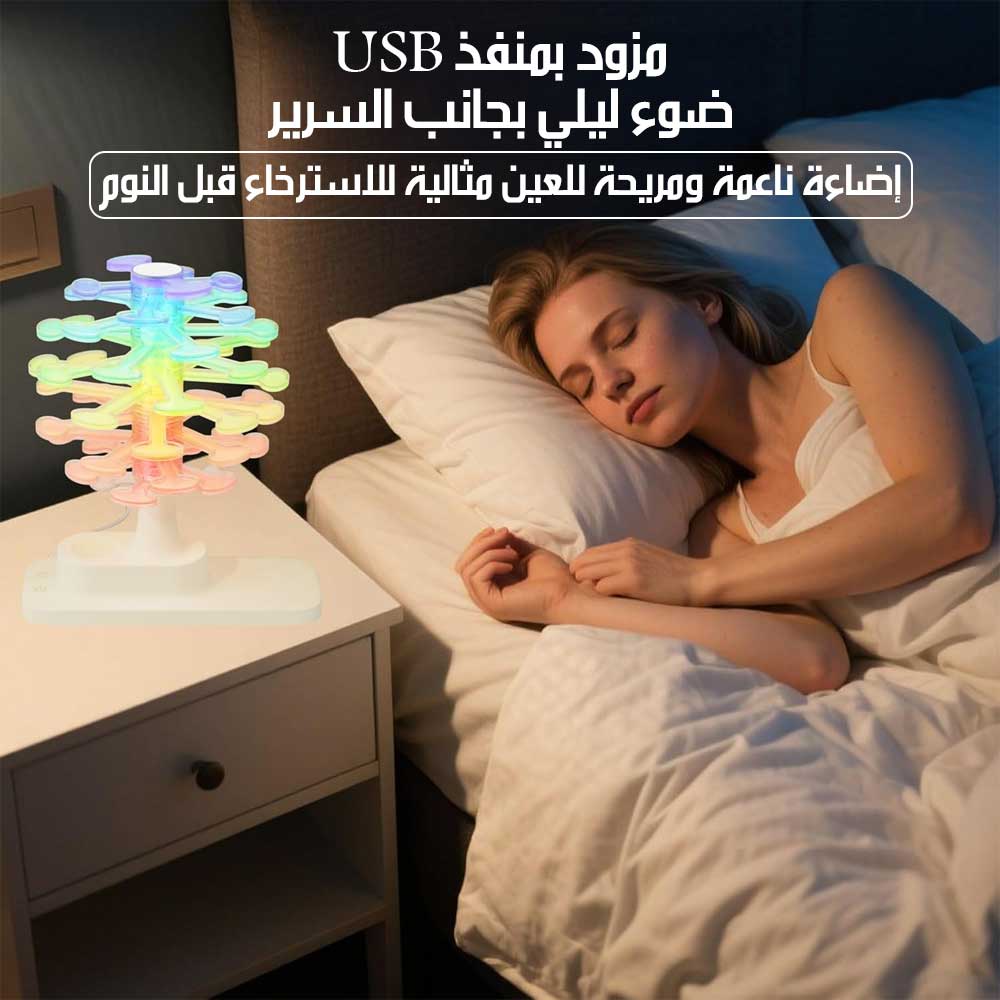 مصباح مكتب بإضاءة ليلية وشحن لاسلكي SPIRAL TREE Wireless Charging Desk Lamp