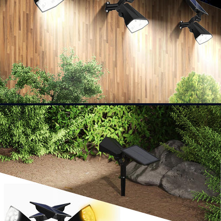 قطعتان من كشاف شمسي خارجي قابل للتعليق او الغرز JACKYLED SOLAR SPOTLIGHT With 4 Lighting Modes