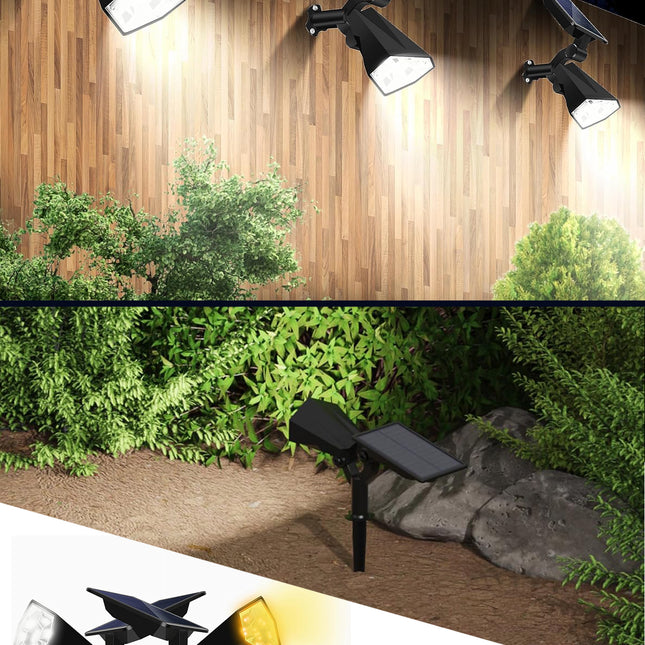 قطعتان من كشاف شمسي خارجي قابل للتعليق او الغرز JACKYLED SOLAR SPOTLIGHT With 4 Lighting Modes
