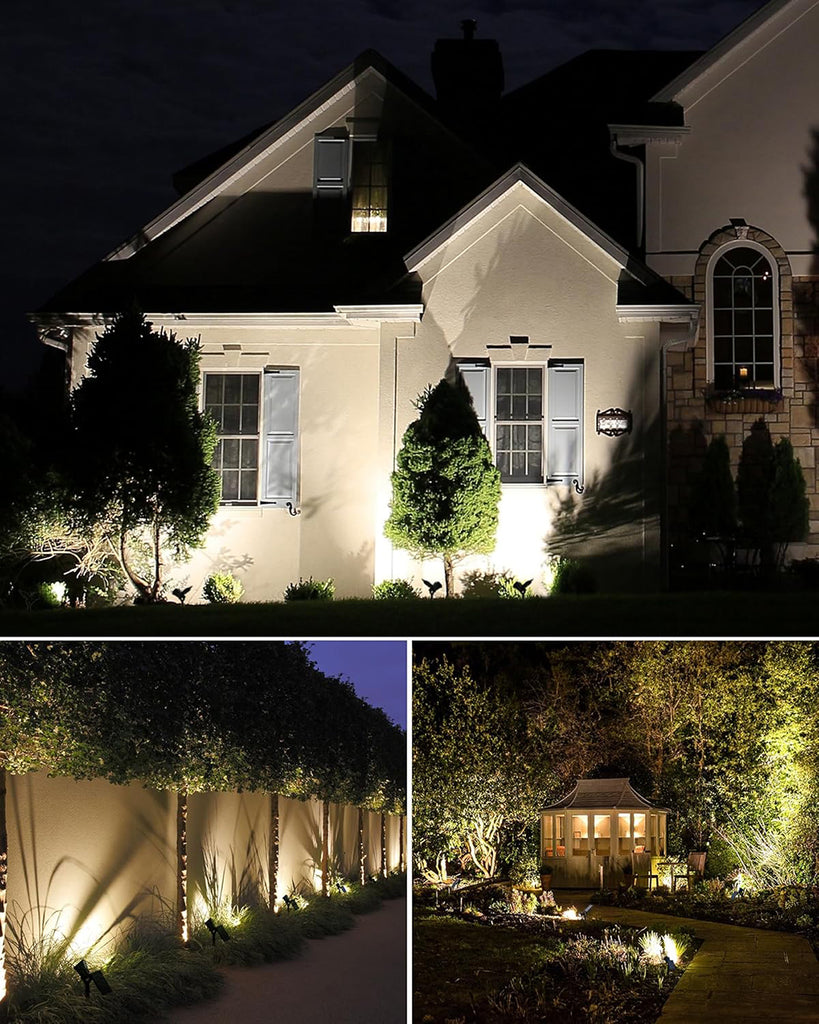 قطعتان من كشاف شمسي خارجي قابل للتعليق او الغرز JACKYLED SOLAR SPOTLIGHT With 4 Lighting Modes