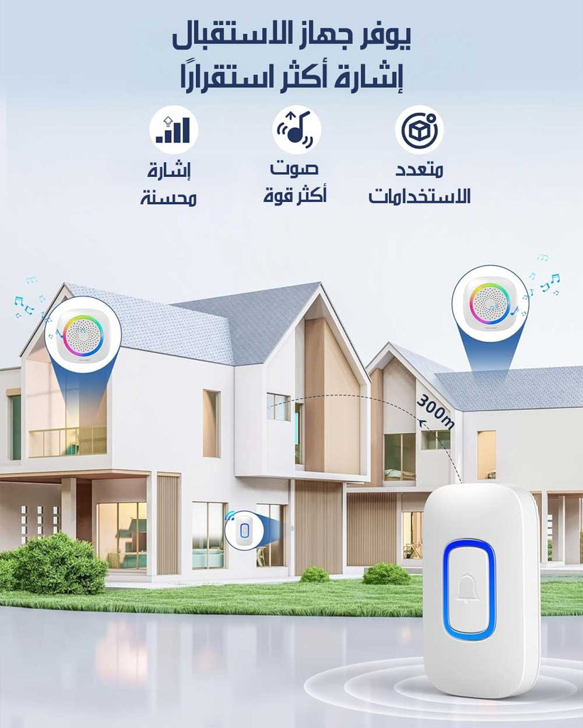 جـرس بـاب لاسلكـي مقـاوم للمـاء Wireless Doorbell Kit RL-3895