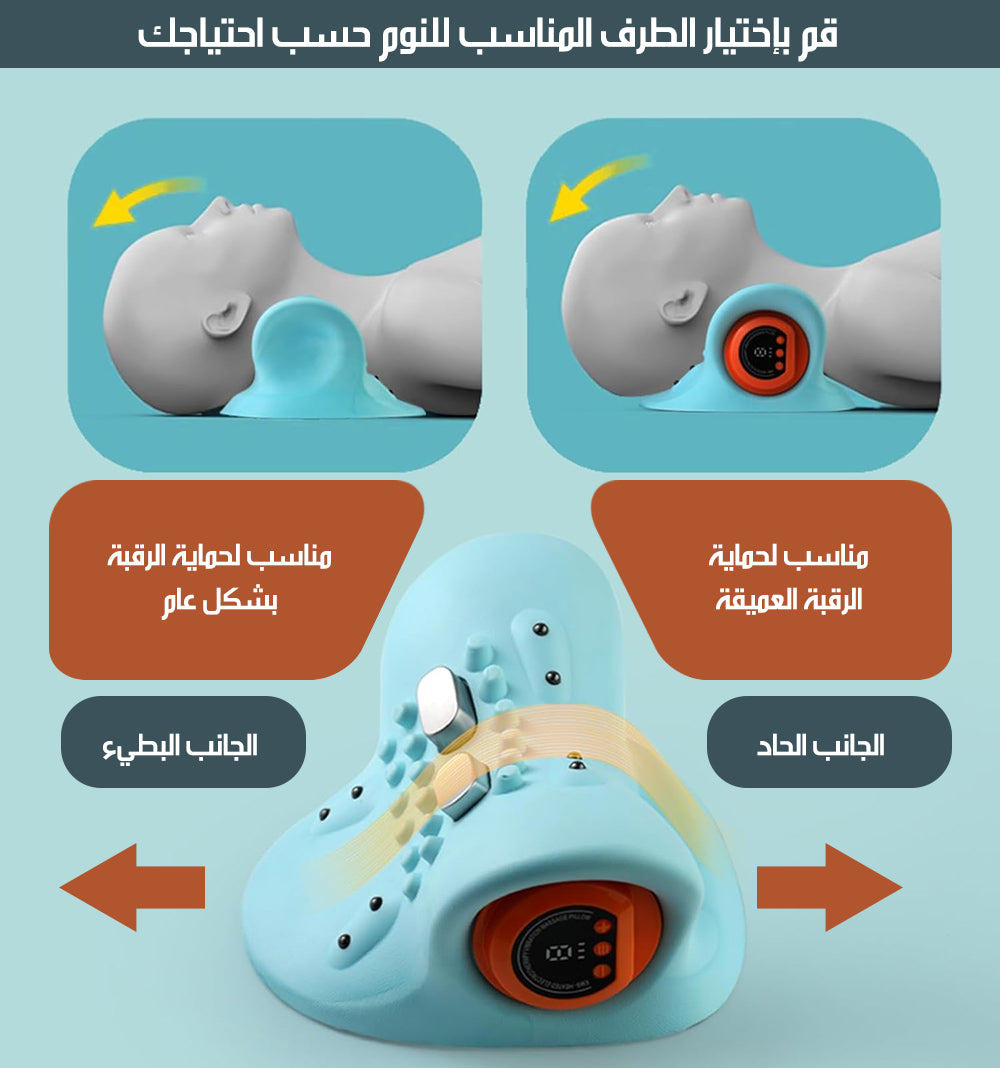 وسادة علاجية بتدليك حراري للفقرات العنقية HEATING WAVE VIBRATION PILLOW
