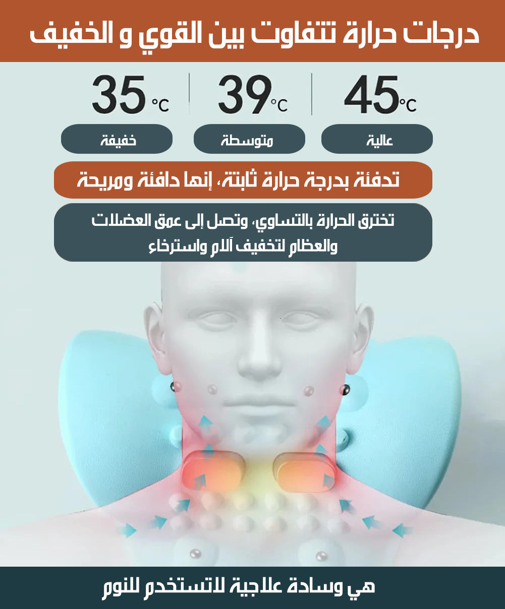 وسادة علاجية بتدليك حراري للفقرات العنقية HEATING WAVE VIBRATION PILLOW