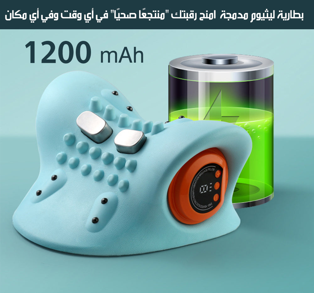 وسادة علاجية بتدليك حراري للفقرات العنقية HEATING WAVE VIBRATION PILLOW