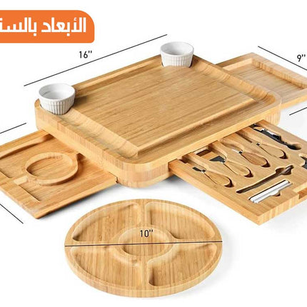 صنية تقديم الطعام العصرية من خشب البامبو Food Serving Tray