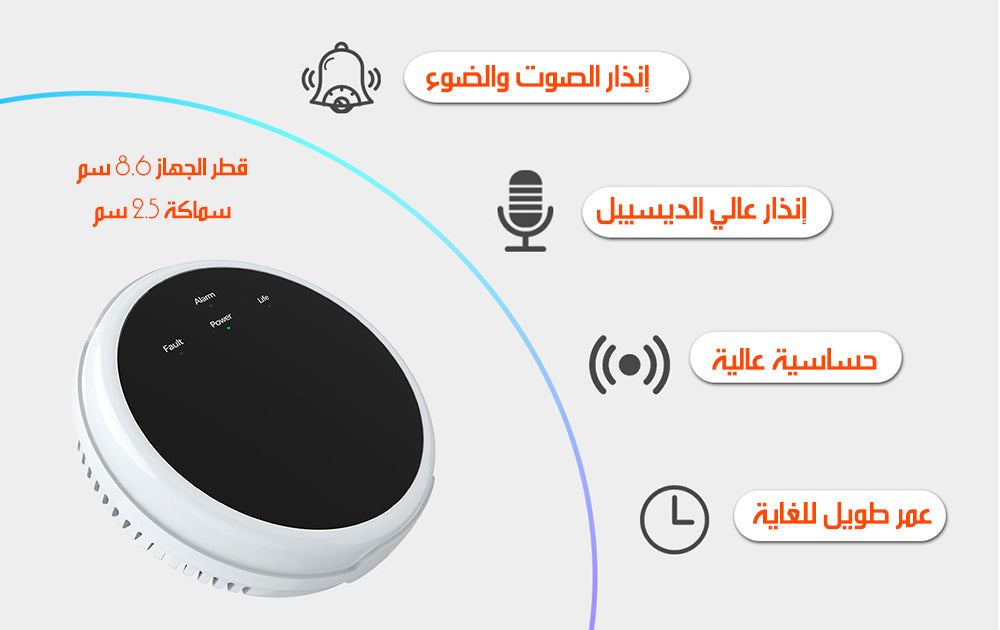 جهاز استشعار و إنذار لتسرب الغاز Wi-Fi Gas Leak Detector