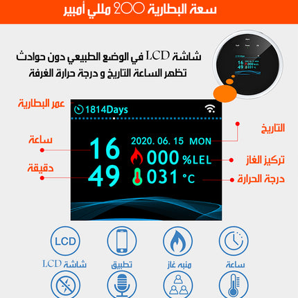 جهاز استشعار و إنذار لتسرب الغاز Wi-Fi Gas Leak Detector