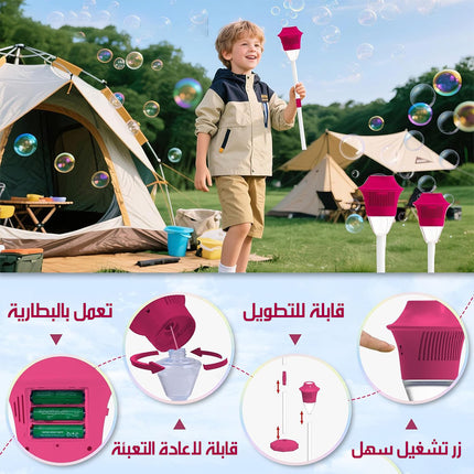 آلة فقاعات عامودية, موسيقية, مضيئة, أوتوماتيكية BUBBLE TORCH GARDEN LAMP
