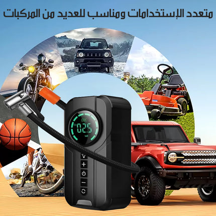 منفاخ للإطارات وباور بانك ببطارية 10400A Tire Inflator Power Bank